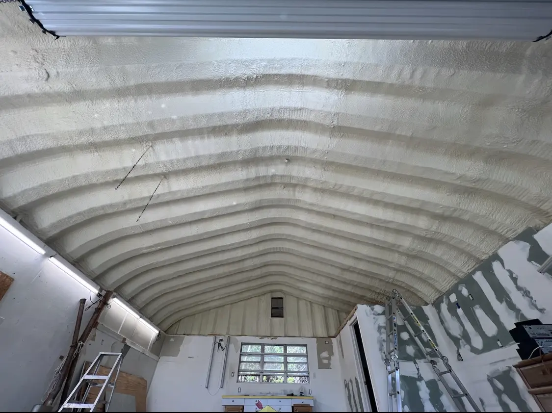 Spray polyurethane foam applied to the underside of a metal roof deck in Cusseta-Chattahoochee County